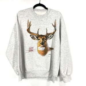 VINTAGE Deere woodlands theme crewneck pullover sweater Q21